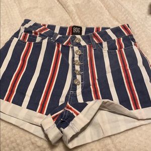 High waisted denim shorts